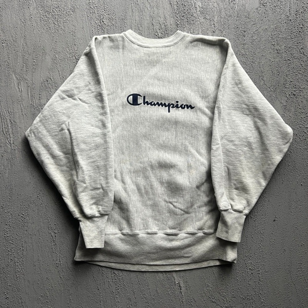 Vintage Champion Reverse Weave Sweatshirt Large Grey 1990s Logo Pullover